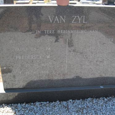 ZYL Hendrick W., van 1920-1986 &amp; Gloudina 1926-