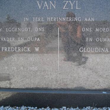 ZYL Frederick W., van 1920-1986 &amp; Gloudina C. 1926-