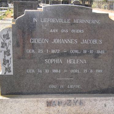 ZYL  Gideon Johannes Jacobus, van 1872-1949 &amp; Sophia Helena 1884-1961
