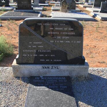 ZYL Stefanus Francois, van 1905-1973 &amp; Hermina Catharina Gesie 1916-1997
