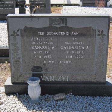 ZYL Francois A., van 1911-1985 &amp; Catharina J. 1915-1990