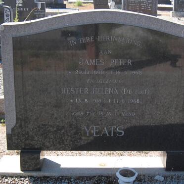 YEATS James Peter 1898-1968 &amp; Hester Helena DU TOIT 1918-1968
