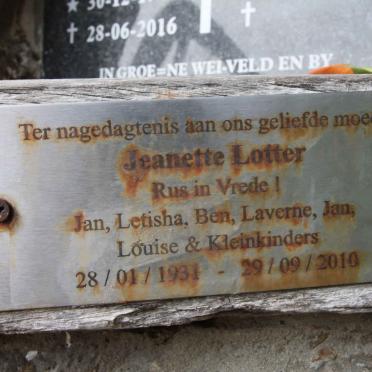 LOTTER Jeanette 1931-2010
