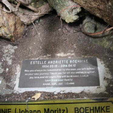 BOEHMKE Johann Moritz 1955-2004 &amp; Estelle Andriette 1954-2014