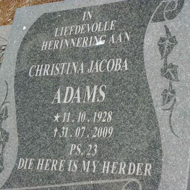 ADAMS Christina Jacoba 1928-2009