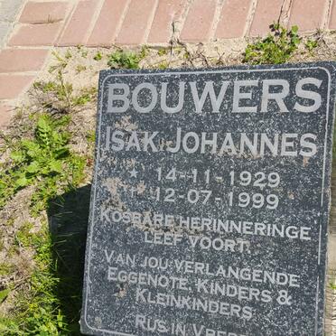 BOUWERS Isak Johannes 1929-1999