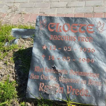CLOETE Jacobus Fred 1936-1999