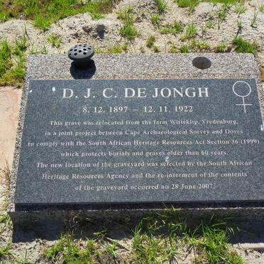 JONGH D.J.C., de 1897-1922