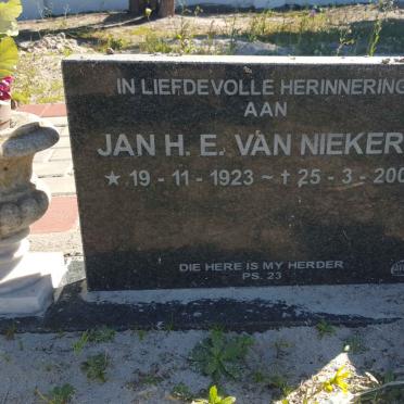 NIEKERK Jan H.E., van 1923-2002