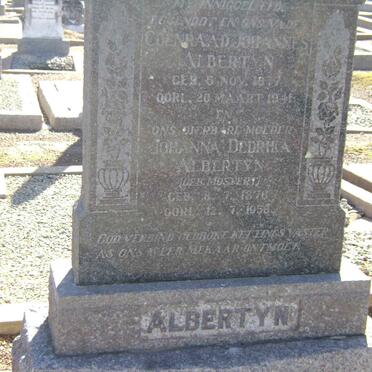 ALBERTYN Coenraad Johannes 1877-1941 &amp; Johanna Dedrika MOSTERT 1876-1956