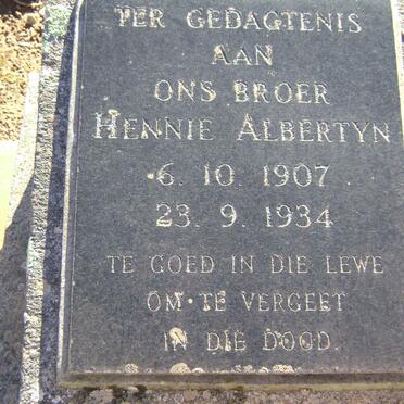 ALBERTYN Hennie 1907-1934