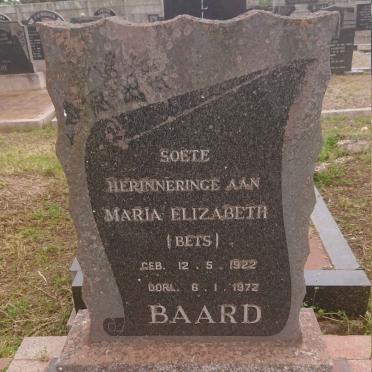 BAARD Maria Elizabeth 1922-1972