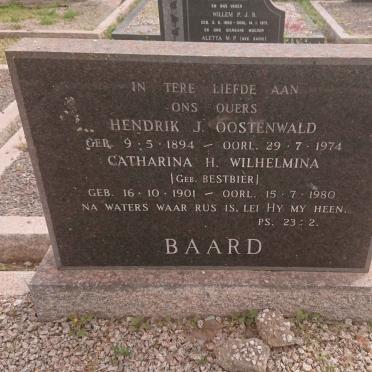 BAARD Hendrik J. Oostenwald  1894-1974 &amp; Catharina H. Wilhelmina BESTBIER 1901-1980