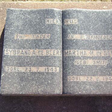 BEER Sybrand A., de  -1945 &amp; Martha M. SMIT  -1943