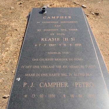 CAMPHER H.S. 1927-1991 &amp; P.J. 1930-2000