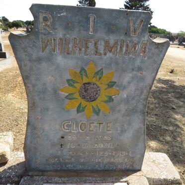 CLOETE Wilhelmina 1940-2008