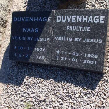 DUVENHAGE Naas 1926-1998 :: DUVENAGE Paultjie 1926-2001