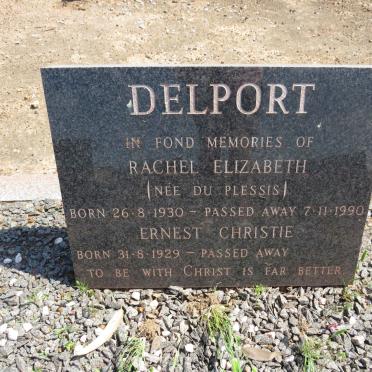 DELPORT Ernest Christie 1929- &amp; Rachel Elizabeth DU PLESSIS 1930-1990