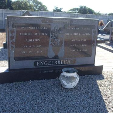 ENGELBRECHT Andries Jacobus Albertus 1895-1979 &amp; Wilhelmina Jacoba VAN WYK 1900-1980