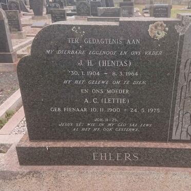 EHLERS J.H. 1904-1964 &amp; A.C. PIENAAR 1900-1975