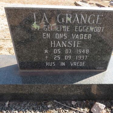GRANGE Hansie, la 1948-1997