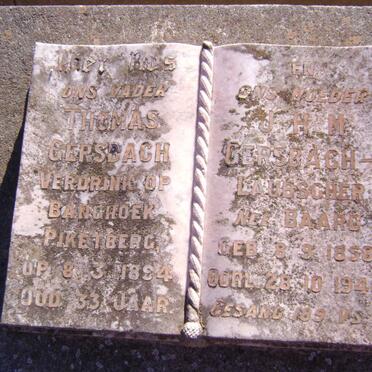 GERSBACH Thomas  -1894 :: LAUBSCHER J.H.M. voorheen GERSBACH nee BAARD 1858-1940