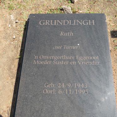 GRUNDLINGH Ruth nee TURNER 1943-1995