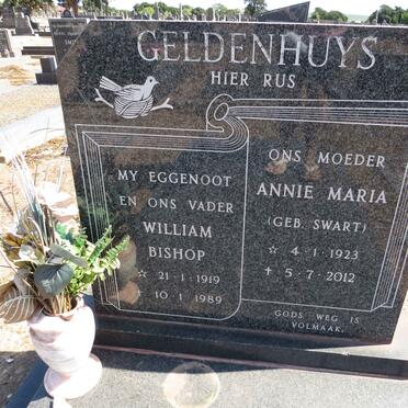 GELDENHUYS William Bishop 1919-1989 &amp; Annie Maria SWART 1923-2012