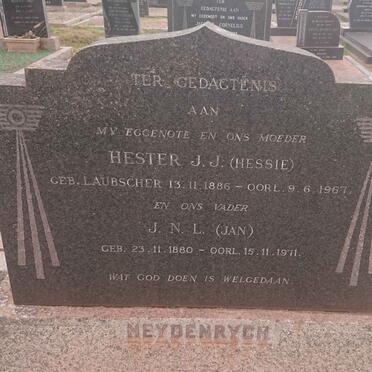 HEYDENRYCH J.N.L. 1880-1971 &amp; Hester J.J. LAUBSCHER 1886-1967