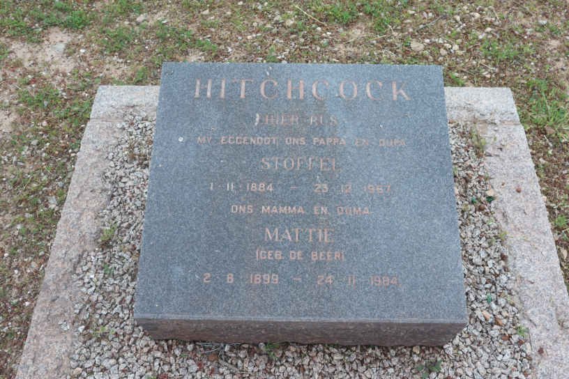 HITCHCOCK Christoffel Jacobus 1884-1967 &amp; Martha Johanna DE BEER 1899-1984