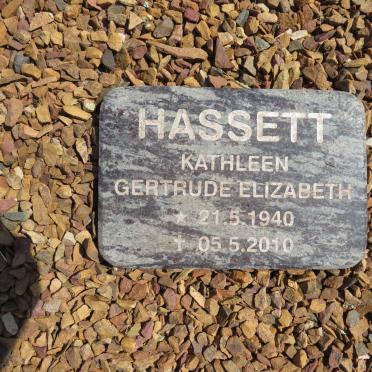 HASSETT Kathleen Gertrude Elizabeth 1940-2010