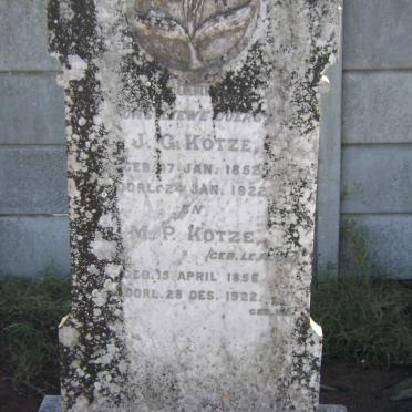 KOTZE J.G. 1852-1922 &amp; M.P. LE ROUX 1856-1922