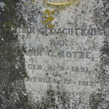 KOTZE Jan G. 1891-1912