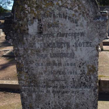 KOTZE Maria Elizabeth nee LOUBSER 1886-1913