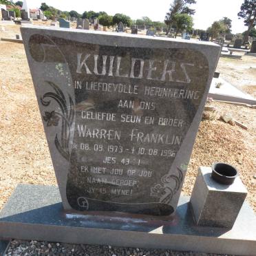 KUILDERS Warren Franklin 1973-1996