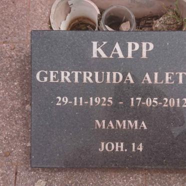 KAPP Gertruida Aletta 1925-2012
