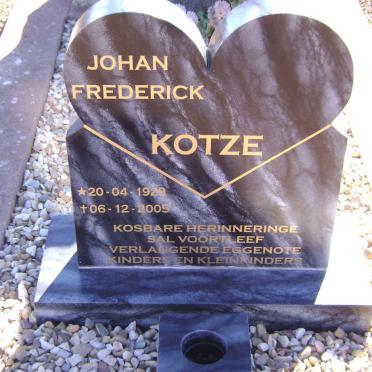 KOTZE Johan Frederick 1929-2005