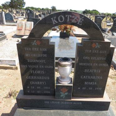 KOTZE Floris Gerhard 1935-1996 &amp; Beatrix Catharina Maria 1939-