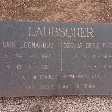 LAUBSCHER Dirk Leonardus 1897-1989 &amp; Cecilia Gesie Elsabe 1904-1989
