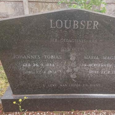 LOUBSER Johannes Tobias 1894-1974 &amp; Maria Magdalena ACKERMANN 1893-1974