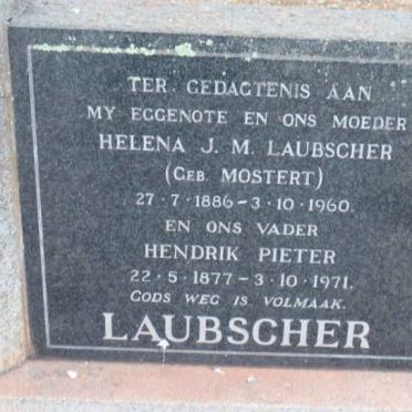 LAUBSCHER Hendrik Pieter 1877-1971 &amp; Helena J.M. MOSTERT 1886-1960