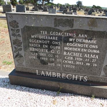 LAMBRECHTS Hendrik G.G. 1921-1989 &amp; Rachel Alma 1926-2011