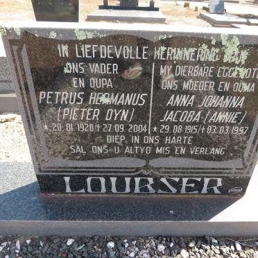 LOUBSER Petrus Hermanus 1920-2004 &amp; Anna Johanna Jacoba 1915-1997