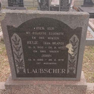 LAUBSCHER John 1890-1978 &amp; Helie BRAND 1900-1971
