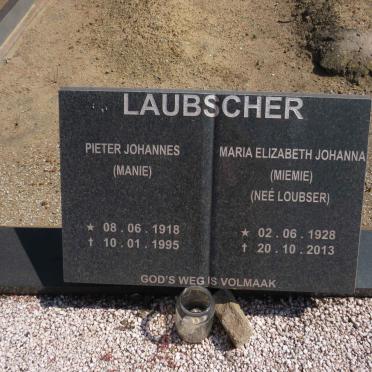 LAUBSCHER Pieter Johannes 1918-1995 &amp; Maria Elizabeth Johanna LOUBSER 1928-2013