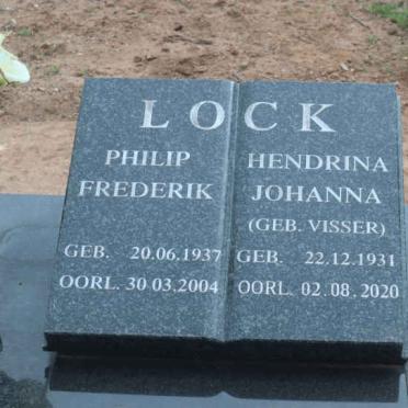 LOCK Philip Frederik 1937-2004 &amp; Hendrina Johanna VISSER      1931-2020
