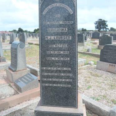 LOUBSER Dirk Jakobus 1861-1943 &amp; Barendina M.J. KOTZE 1861-1946 