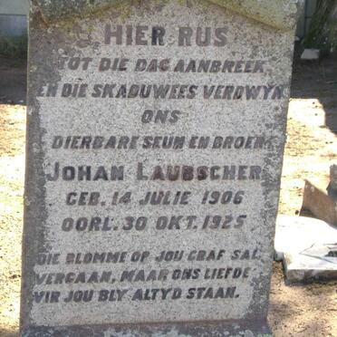 LAUBSCHER Johan 1906-1925