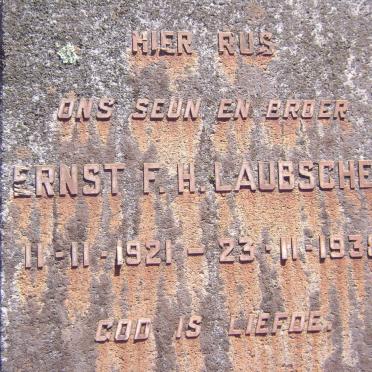 LAUBSCHER Ernst F.H. 1921-1938