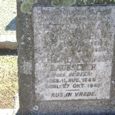 LAUBSCHER Pieter Adrian 1862-1930 &amp; Petronella Maria DE BEER 1869-194?